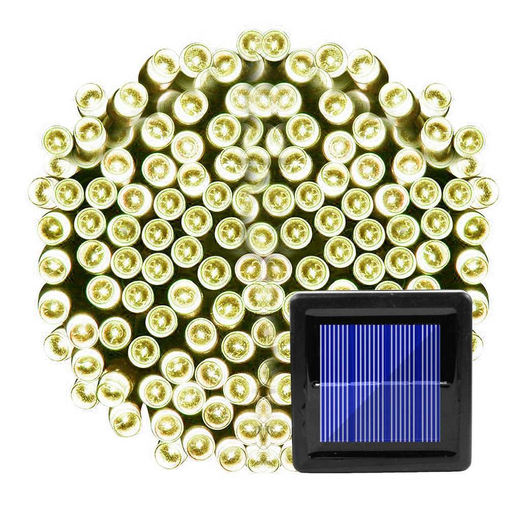 Solcellsljus utomhus 7/12/22m led slingor fairy lampa vattentät driven solljus julgirland dekoration gård - Varm vit / 22m