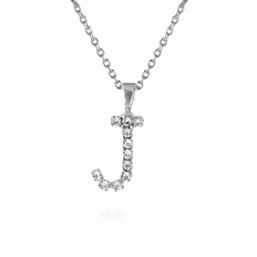 Caroline Svedbom Mini Letter J Halsband (Rhodium)
