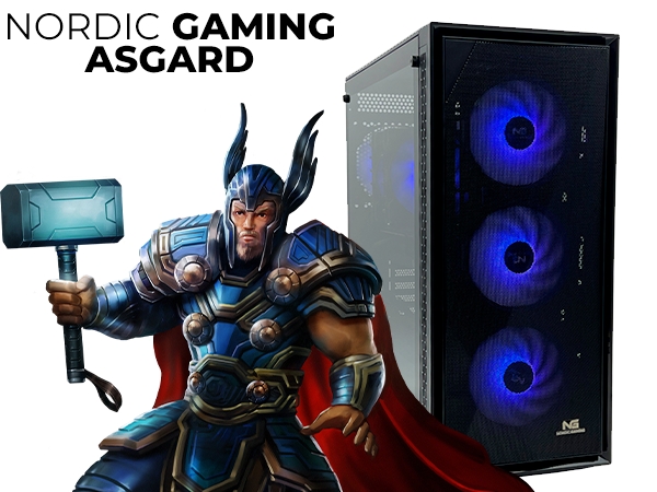 Nordic Gaming Asgard Thor V6 Gaming PC | Ryzen 5 7500F 32GB RX 9070 1TB --> I lager, forväntat leveransdatum hos dig 26-02-2026