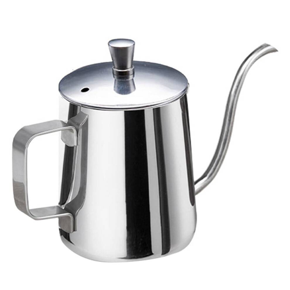 Mini 20OZ kedel med svanehals, kaffekande med tud, drypkaffemaskine, kedel med lang, smal kedel i rustfrit stål, kedel med overløb