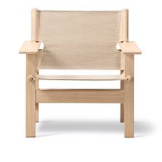 Fredericia Furniture - The Canvas Chair, Soaped oak, Natural canvas - Lænestole - Børge Mogensen - Beige - Naturmateriale/Træ