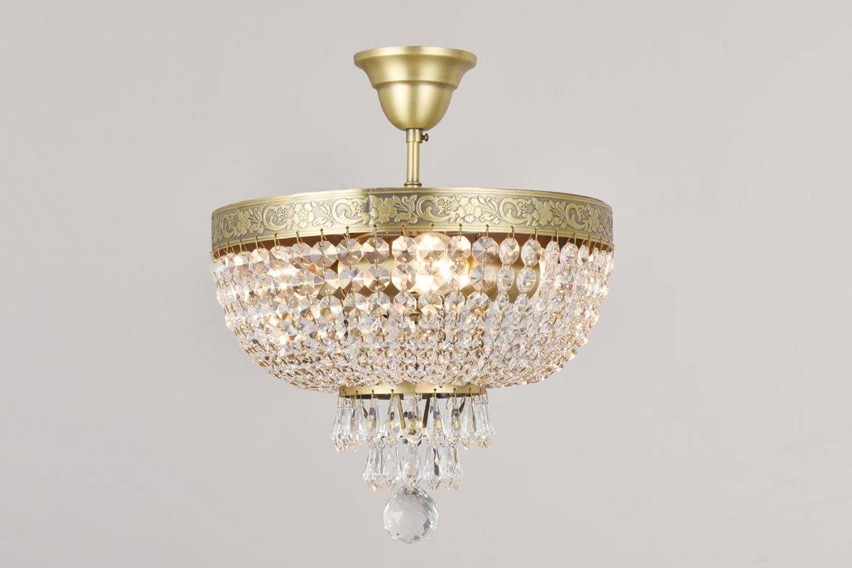 Norrsken Design Queen Kristallplafond 30Cm, Antikmässing