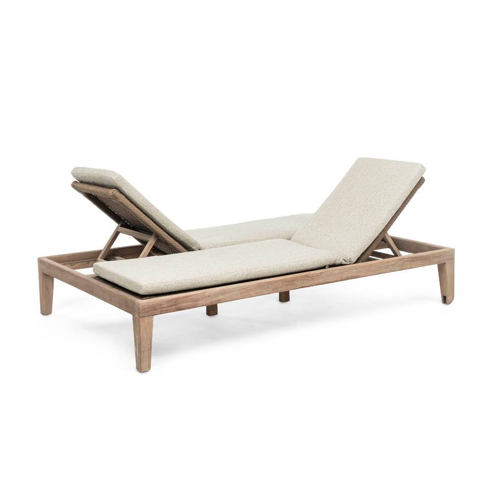 Double sunlounger Lisa incl. wheels - Beige - Essence