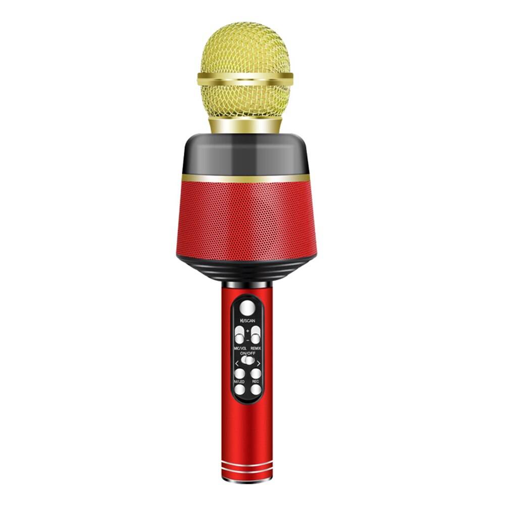 Trådlös karaokemikrofon bluetooth handhållen bärbar högtalare hem ktv-spelare med dansande led-ljus inspelningsfunktion - Djup safir