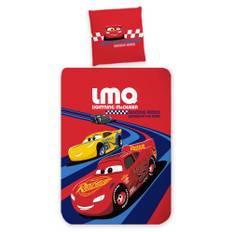 Cars sengetøj - 100x140 cm - Junior sengesæt med Lynet McQueen - Vendbart motiv - 100% bomulds sengelinned