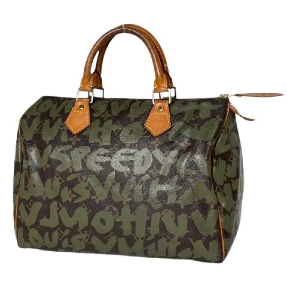 Louis Vuitton Vintage Pre-owned Monogram Graffiti håndtaske - Vintage - Dame - Grøn - ONE SIZE - Uld