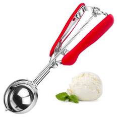 Maxentico Glassked 5 cm, glasskopa, isskopa, glasspade med rillet, glassdispenser i rostfritt stål, iskrämskopa, glasskopa, fruktkakor