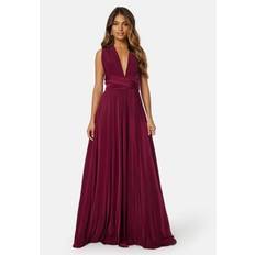 Goddiva Multi Tie Maxi Dress Berry L (UK14)