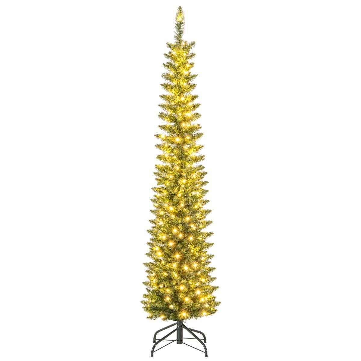 180 cm hög konstgjord julgran med LED-ljus