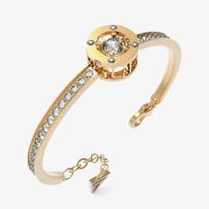 Guess Solitaire Gold-Tone Crystal Bangle UBB01460YGL