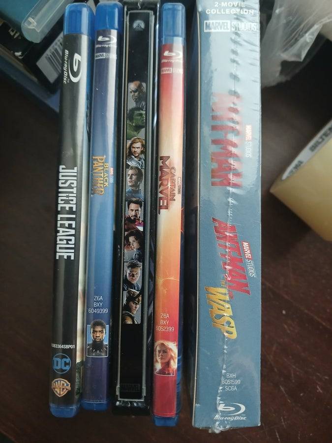 Blu-ray filmer: Justice League, Black Panther, Captain Marvel, Ant-Man & the