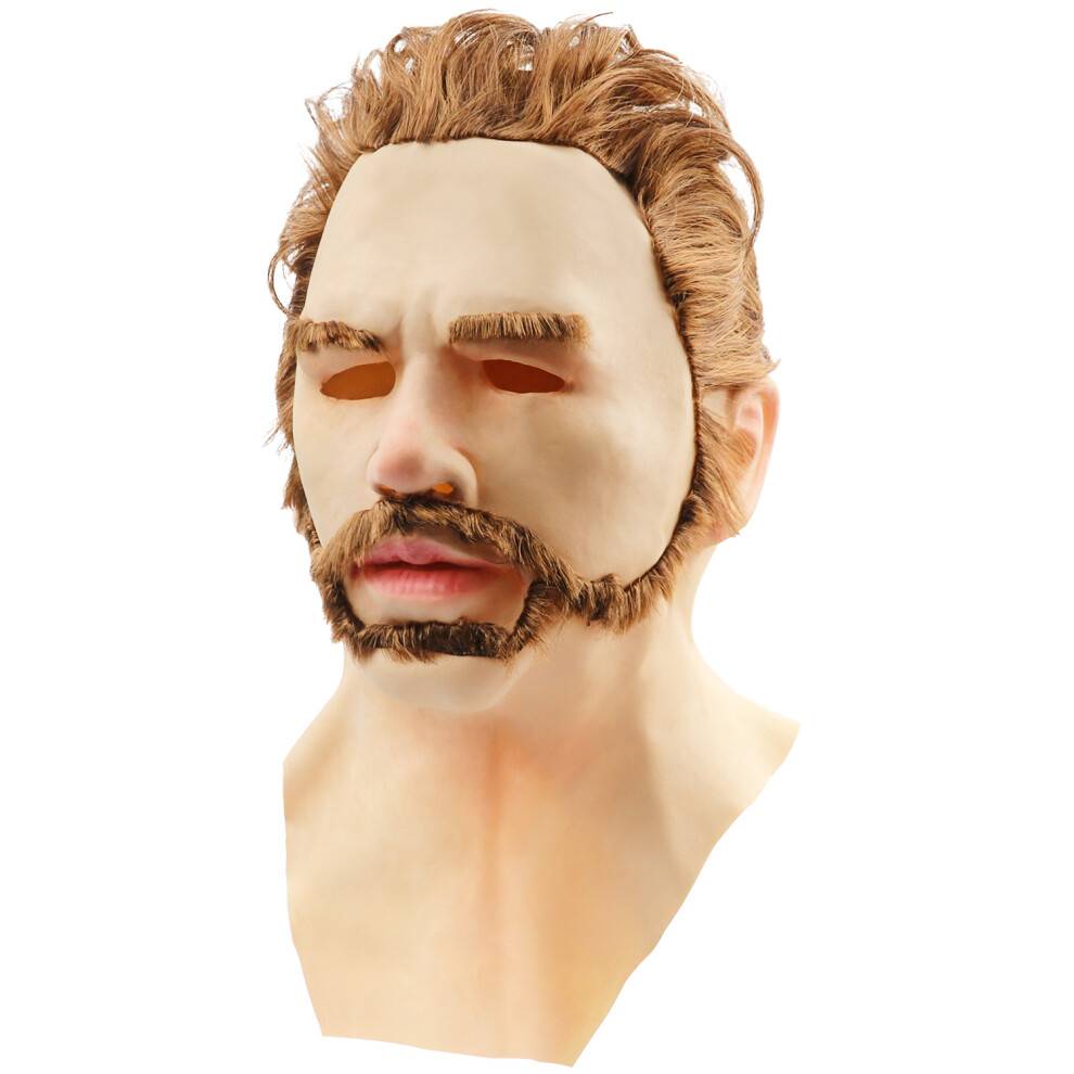 Latex ansigtsmaske til Halloween, Latex Halloween ansigtsmaske letvægts elastisk maske til cosplay og maskeradefester, realistisk menneskelook
