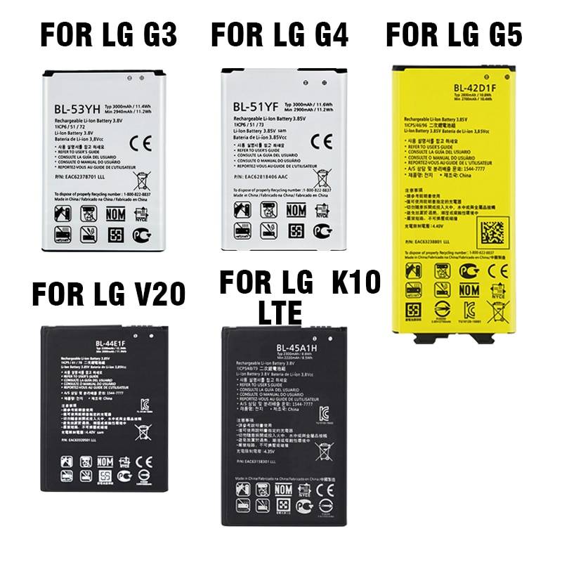 Ohd original telefonbatteri för lg g3 g4 g5 v20 k10 lte batteri bl -53yh bl -51yf bl -42 d 1f bl -45 a 1h bl -44 e 1f batterier - För lg v20