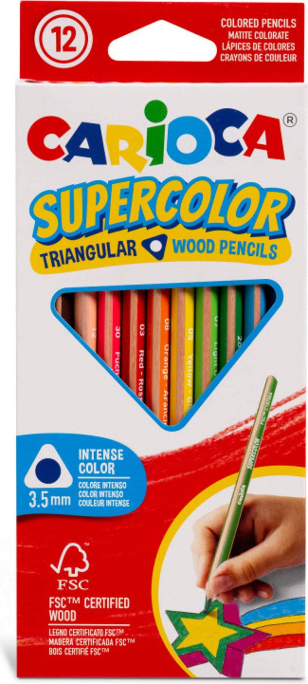Carioca Supercolor Trekantiga Färgpennor, 12 st.