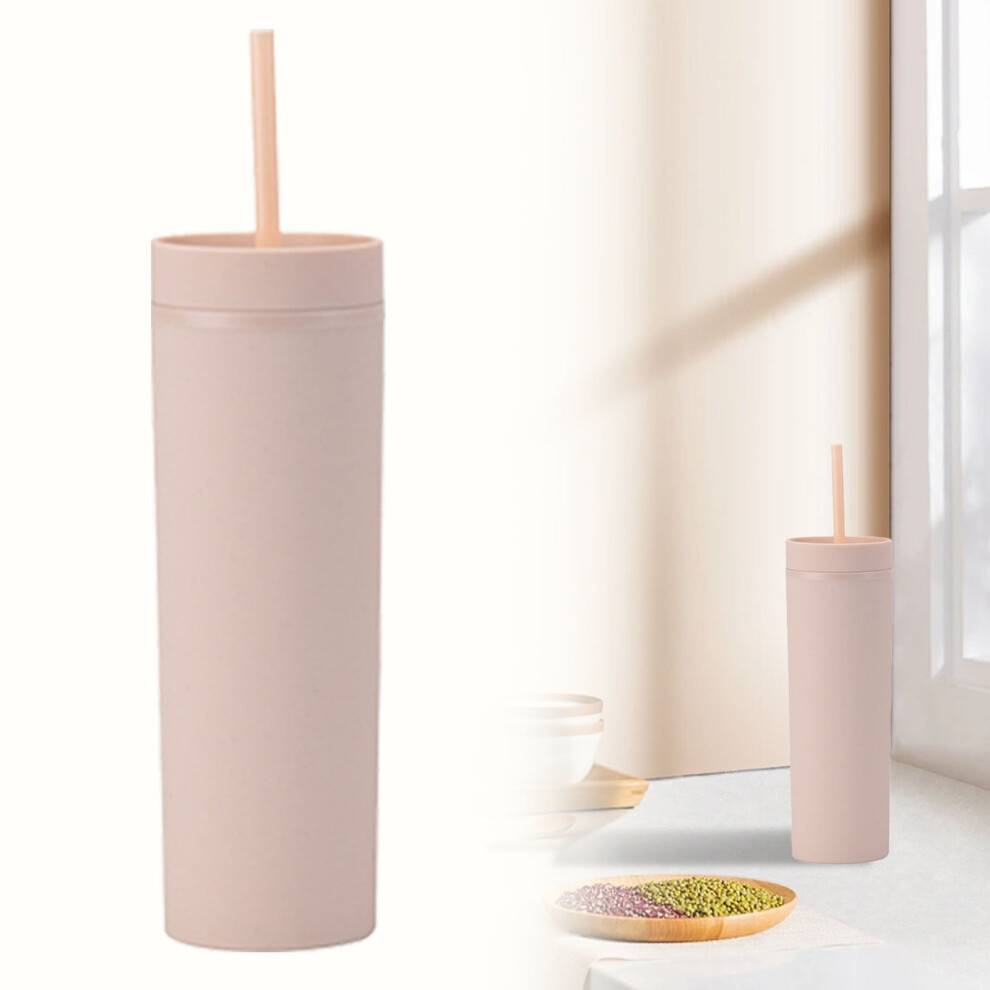 Slank dobbeltvægget plastikglas 16oz med låg