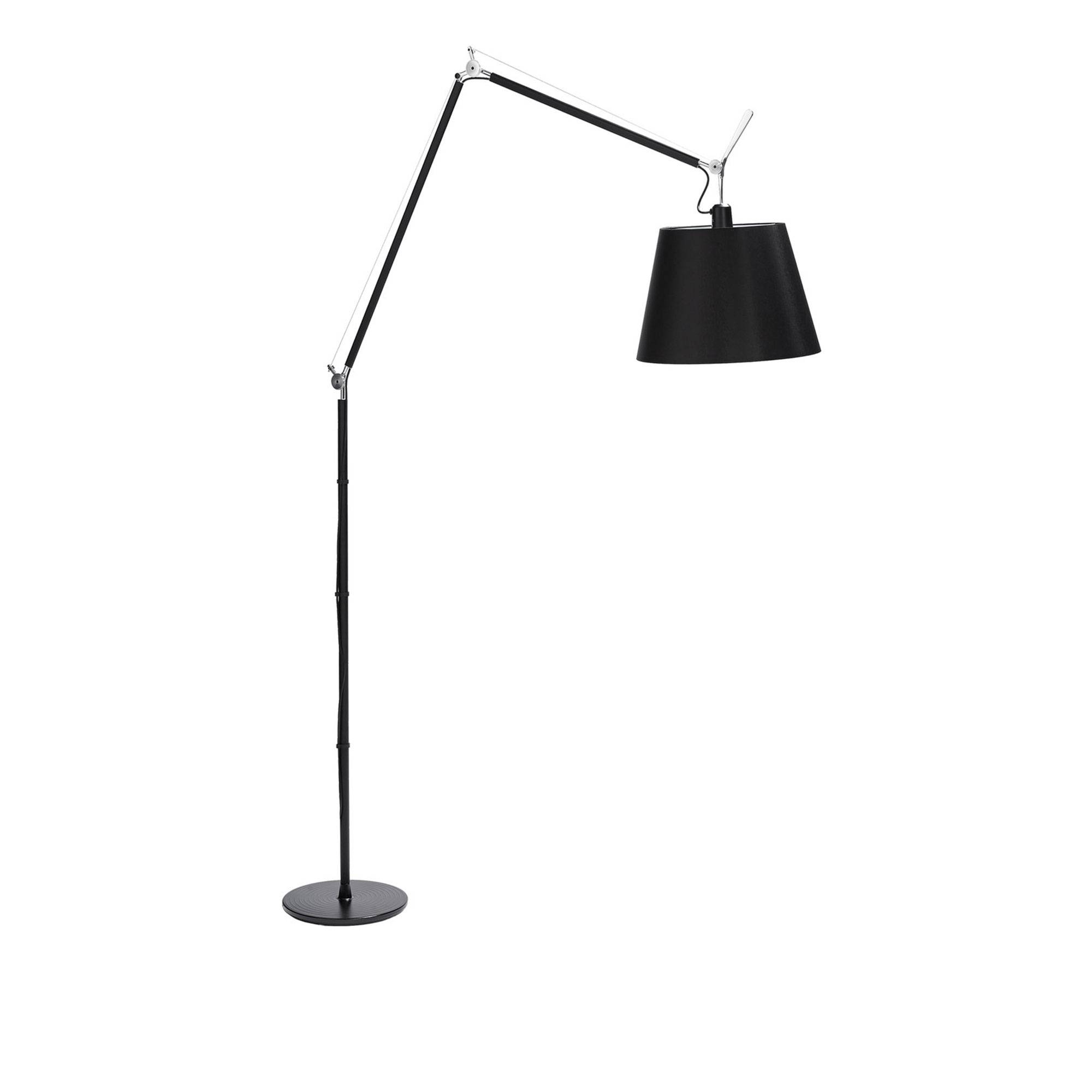 Artemide - Tolomeo Mega Golvlampa, Svart, Skärm i Svart satintyg Ø 32 cm, Med dimmer - Skärmlampor - Giancarlo Fassina,Michele De Lucchi - Svart