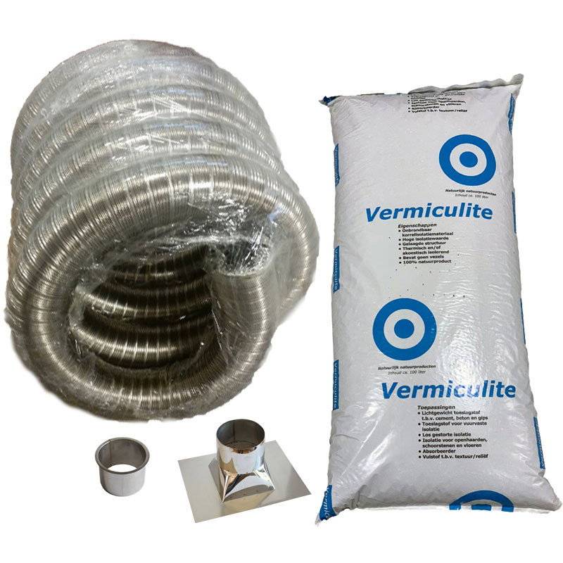 Skorstensrör 110 paket 5 meter , komplett ''Gör det själv''