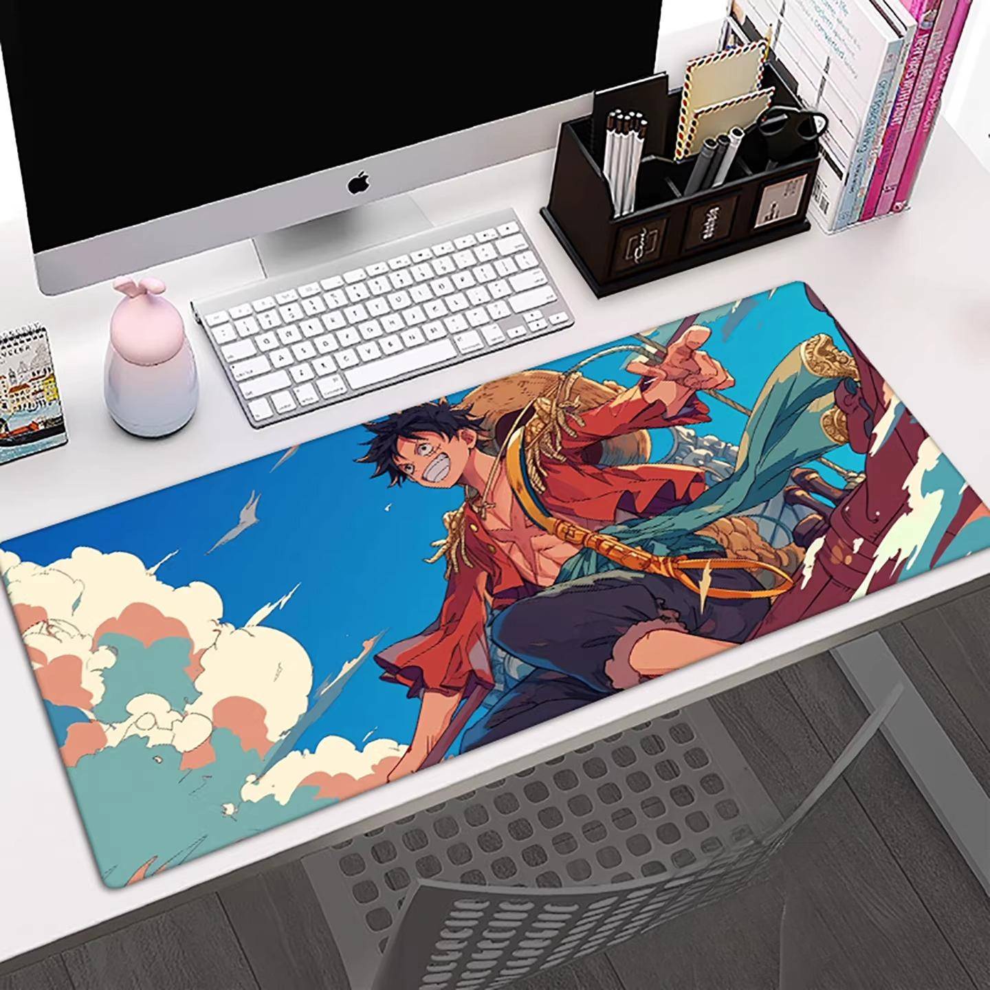 Ny japansk anime One Piece Monkey D. Luffy Roronoa Zoro Tillbehör Musmatta Överdimensionerad Anime Pojkar E-sport Datorbord Matta Tecknad Tangentbords
