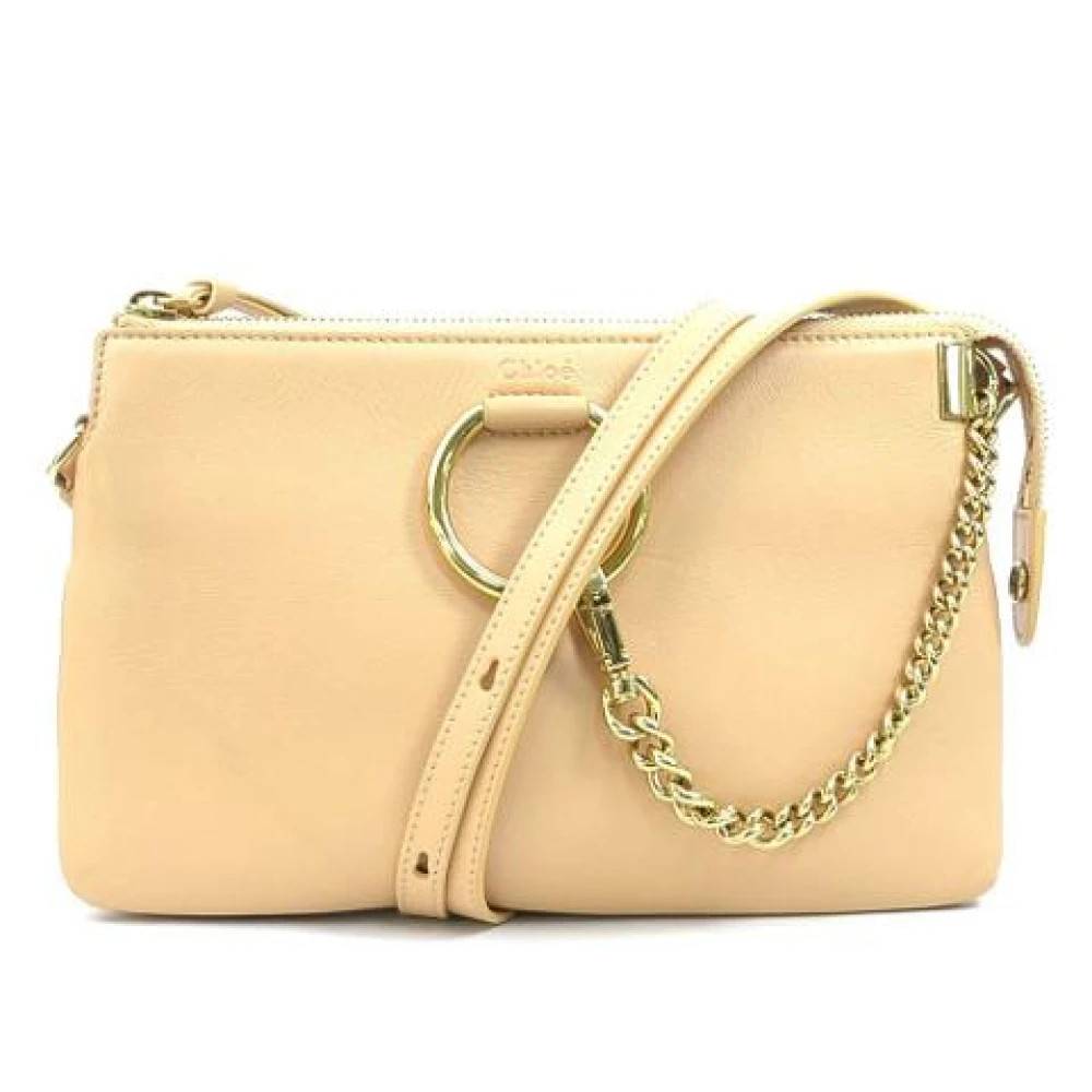 Chloé Pre-owned Pre-owned Laeder skuldertasker - Vintage - Dame - Beige - ONE SIZE - Uld