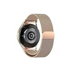 20mm band for Samsung Galaxy klocka 6/5/4/classic/Pro 45mm 44mm 40mm 43mm 47mm inga luckor metallarmband correa Galaxy watch 6 armband (Color : Rose gold, Size : For Galaxy Watch6 44mm)