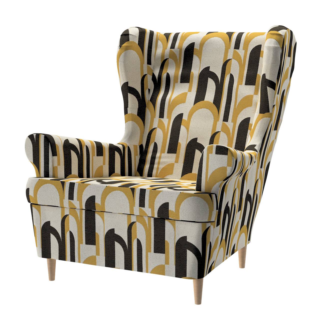 Strandmon klädsel fåtölj, Boucle naturvit, beige og brun, Cosy Home