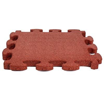 Gum-Tech Fallschutzplatte "Puzzle mat 3D", Rot, 4,5 cm