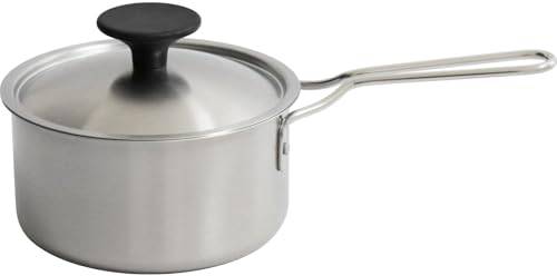 Urushiyama Metal Industry Trois Saucepan, 16cm, Lightweight Design for One-Handed Use, Easy to Handle, Gas and Induction Compatible, Ceramic Interior,