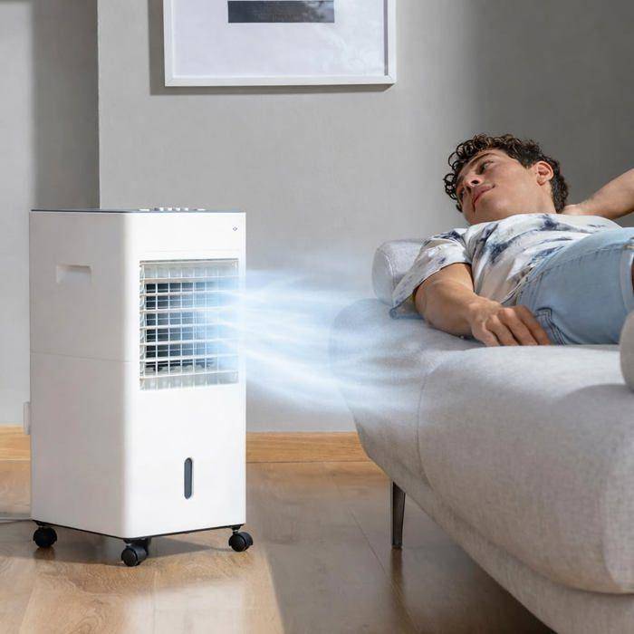 Climatiseur évaporatif portable - CELLUSTOP - 65W 5L - 3 vitesses - 2 blocs glacés - Sans évacuation