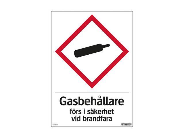 Skylt Gasbehållare 210x297mm