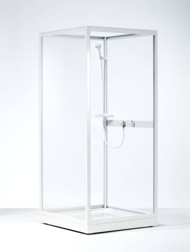 Contura Next NK duschkabin 80x80 cm, vit profil, mönstrat styren glas