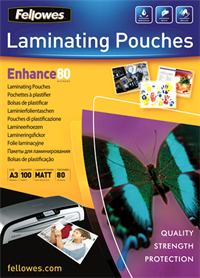 lamineringslomme Fellowes A3, 80micron MAT, 100 pr. pk..