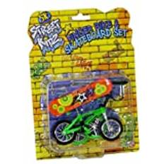 Street Kidz Finger Bmx cykel- och skateboardset - färgvarierande