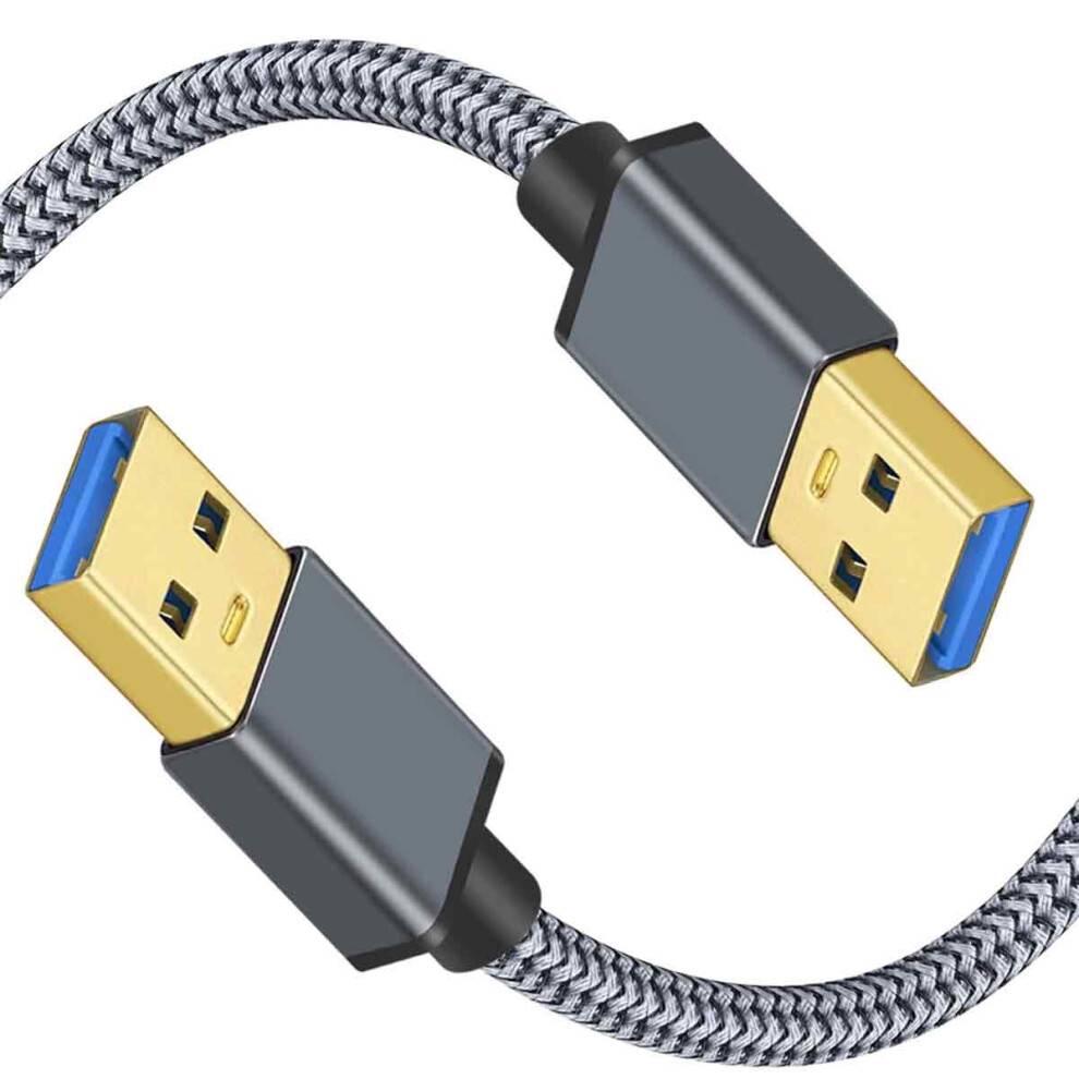 USB til USB-kabel USB 3.0 Type A han-han-kabel dobbelt ende USB-kabel kompatibel bærbar computer kamera DVD-afspiller kamera, 1,6 fod