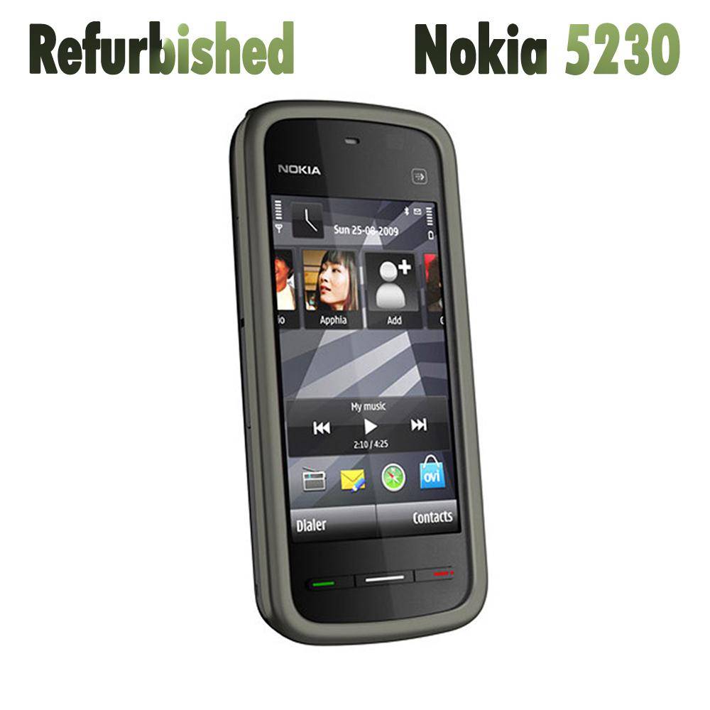 Renoverad Nokia Olåst Original Nokia 5230 3G mobiltelefon No charger svart
