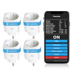 Tasmota Steckdose mit Stromzähler, EIGHTREE Alexa WLAN Smart Steckdose, Smart Home, ESP8685 mit Home Assistant, MQTT, Domoticz, OpenHAB, ioBroker, 16A, nur 2,4GHz-WLAN, 4pcs