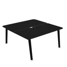 Dubbelskrivbord Nova Wood - HPL, Bredd 140 cm, Utförande Ash Stained Black / Fenix Black
