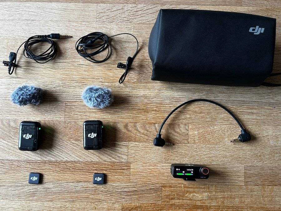 DJI Mic 2 Trådlöst Mikrofonsystem (2 TX + 1 RX) + 2st Røde Lavalier-myggor!