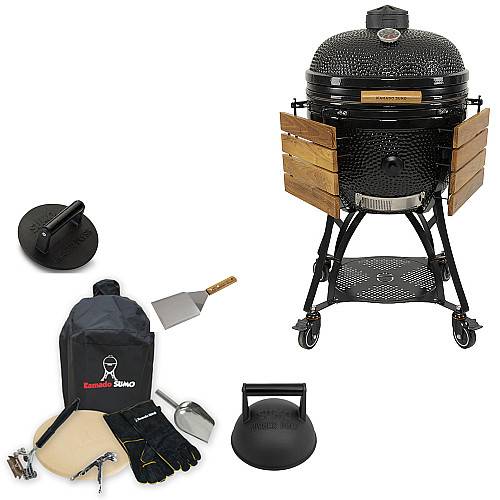Kamado Sumo - Classic Maxi Svart grillpaket burger edition