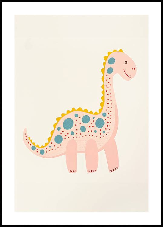 Happy Spotted Dino Poster (50x70cm) - Plakater > Barnväggskonst, BD