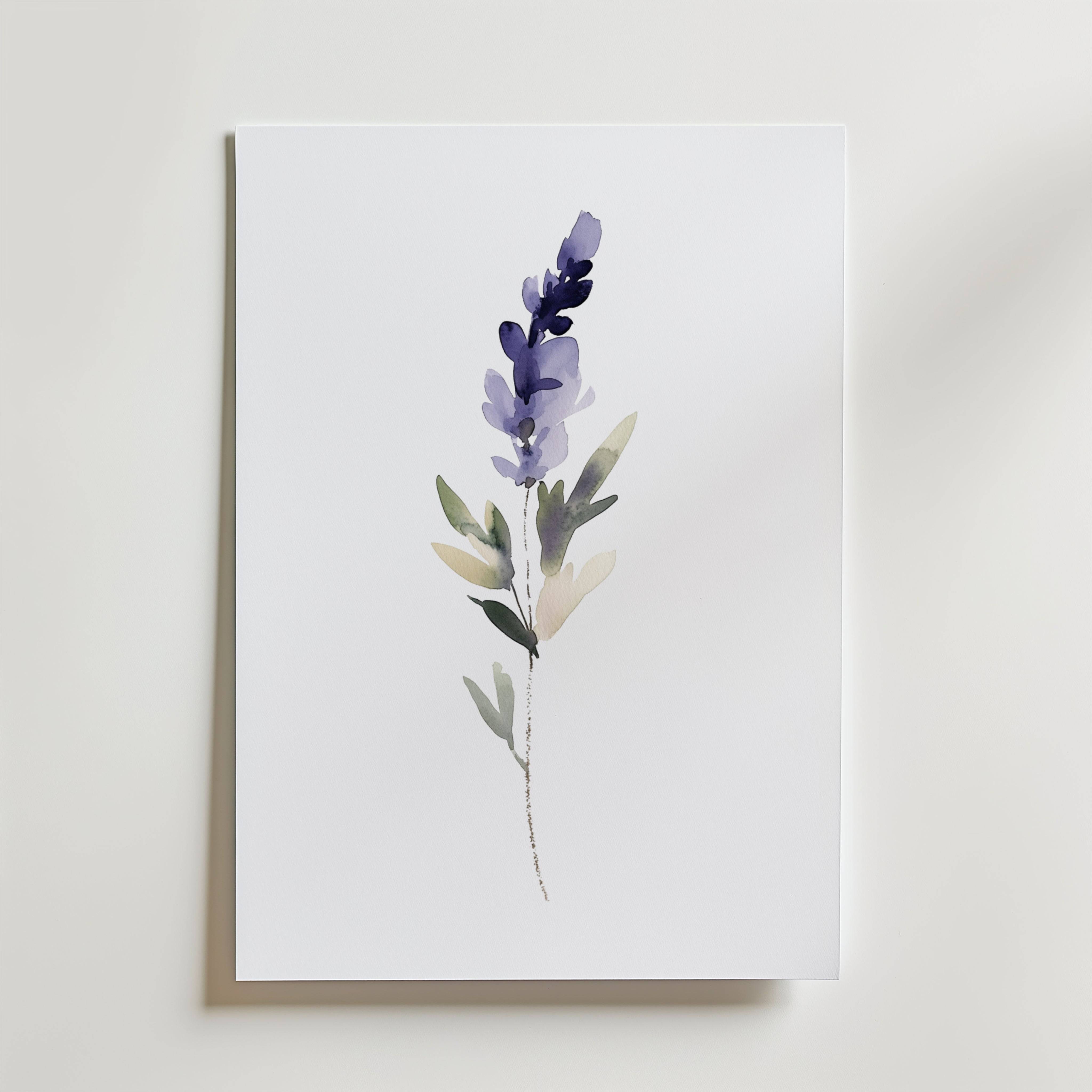 Watercolor lavender Poster - Fine Art Poster 21x30 cm