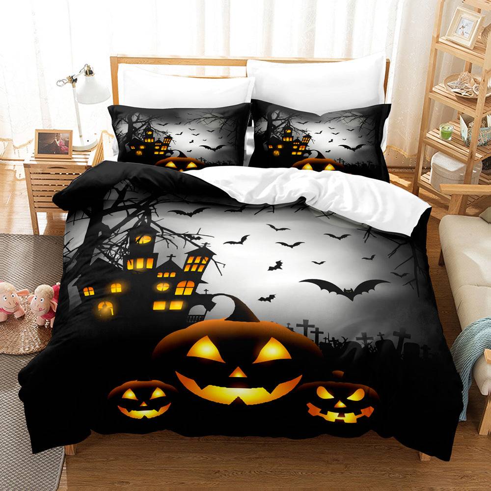 Halloween Series Bed Sheet Holiday Bedding Three-piece Set - 1style / 140 × 200