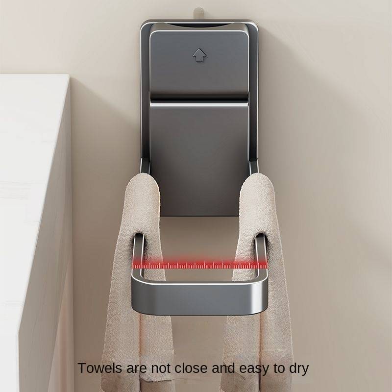 A Foldable Towel Rack With A Suction Cup, Suitable For Hanging Hand Towels At The Sink, Featuring A No-drill Design For Storing Towels, Jewelry, Headbands, And Other Items In The Bathroom.