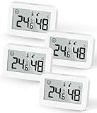 DOOMAY 2-pack mini-hygrometer inomhustermometer, fuktighetsmätare med Celsius (℃), luftfuktighetsmätare digital temperaturmonitor för luftfuktare växthus babyrum källare reptil (4, Vit, 5cm)