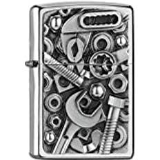 Zippo Tändare krom borstad plakett skruvar och verktyg 2007674 verktyg skruvar original bensin stormtändare