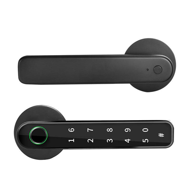 Glass Room Door Indoor Wooden Door Fingerprint Lock Bluetooth Lock - 196black
