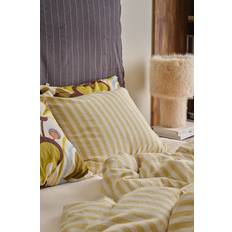 Ellos Home - Pudebetræk Elly Classic Stripe i genanvendt halvlinned - Gul - 50X90