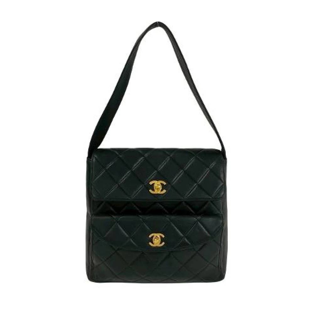 Chanel Vintage Pre-owned Matelasse Læder Skuldertaske - Vintage - Dame - Sort - ONE SIZE - Uld
