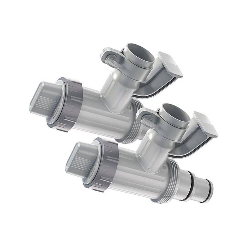 2pcs Pool Hose Adapter, Swimming Pool Replacement Pool Hose Bracket and Plunger Valve for Above Ground Swimming Pool