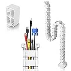 Duronic CM1DM WE - 130 cm kabelkanal - Justerbar och flexibel - Perfekt för att organisera USB - Ethernet- och strömkablar och förhindra olyckor