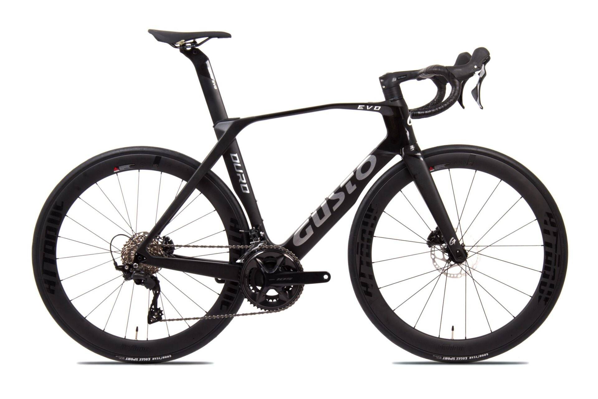 Gusto Duro EVO DB Elite Ultra 2024 - Shimano 105 2x12sp - ATTAQUE 50 carbon clincher - 153 / XL / black/black